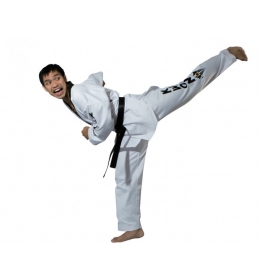 Dobok na taekwondo KWON STARFIGHTER černá klopa, nápis KWON, vel. 180 - VÝPRODEJ